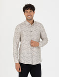 Beige Slim Fit Long Sleeve Shirt