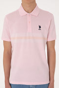 Men's Regular Fit Polo Neck Light Pink T-Shirt