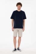 Men's Oversize Fit Crew Neck Navy T-Shirt