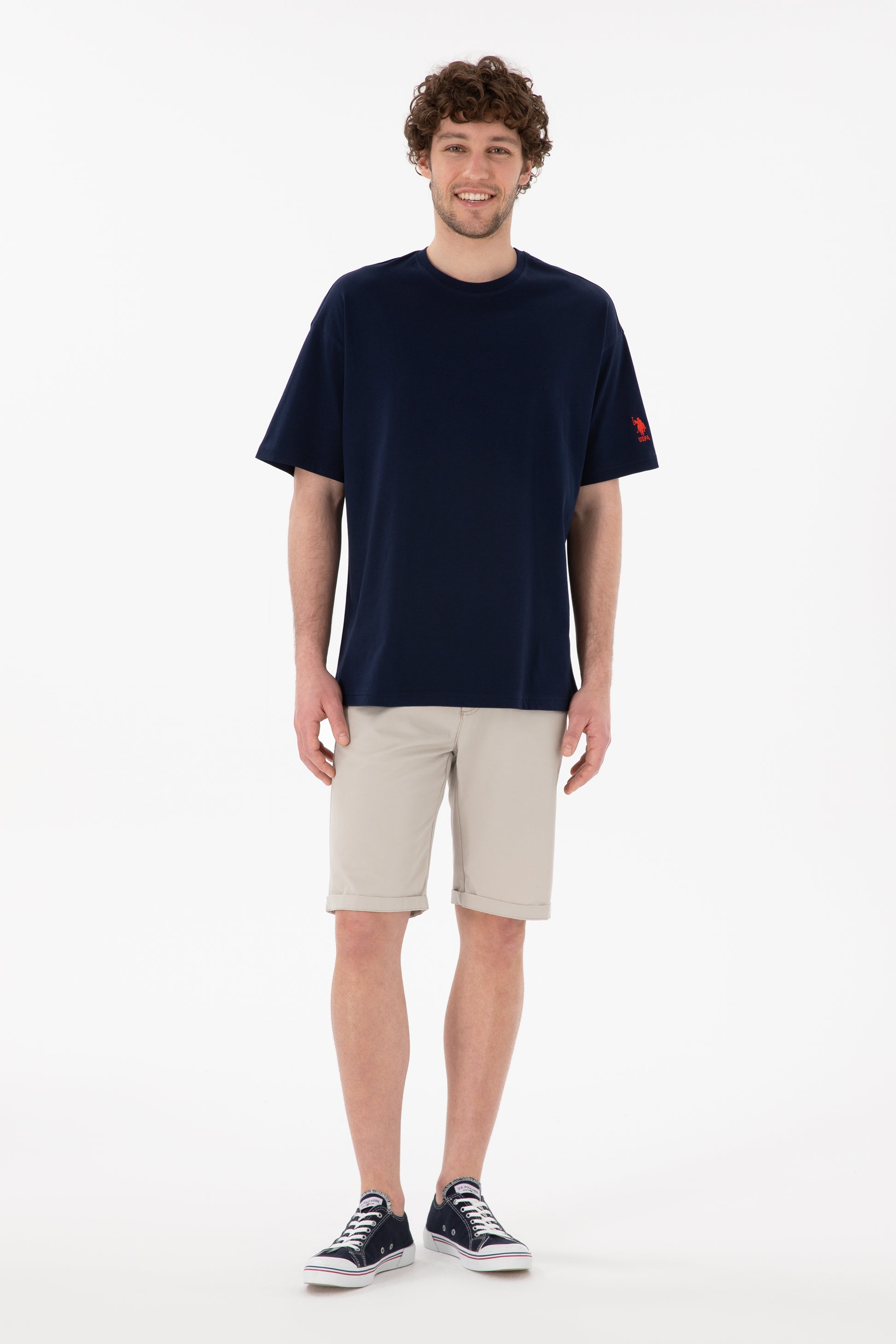 Men's Oversize Fit Crew Neck Navy T-Shirt