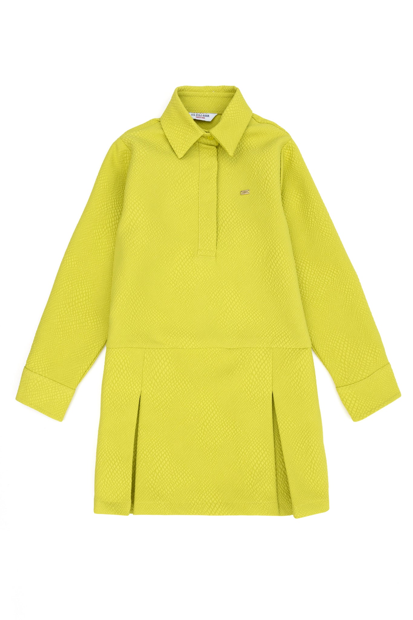 Girl's Peanut Green Woven Dress