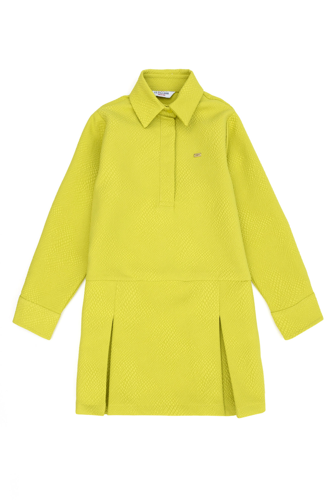 Girl's Peanut Green Woven Dress