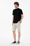Men's Regular Fit Dominant Collar Black Basic T-Shirt