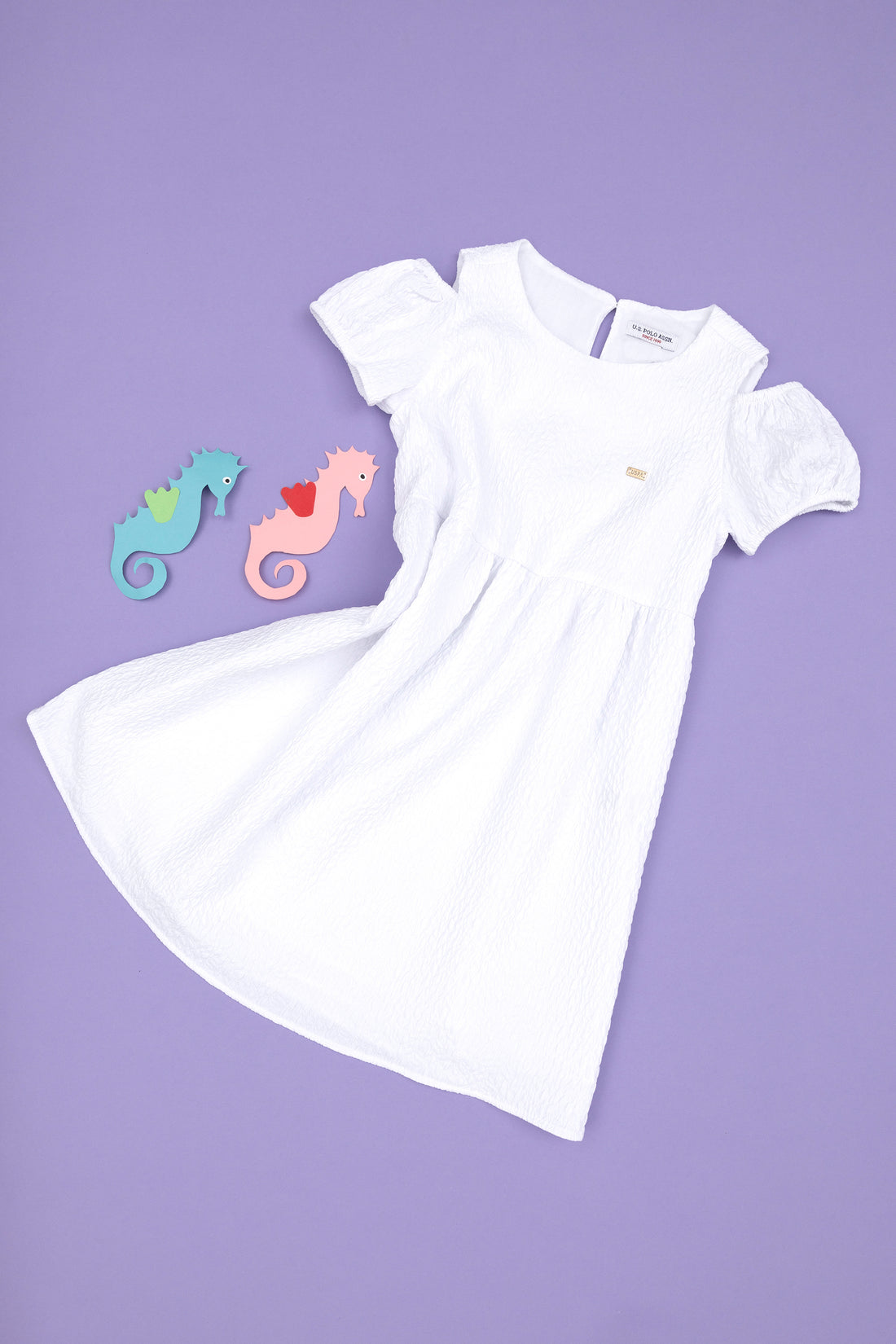 Girls' White Sleeveless Woven Dress