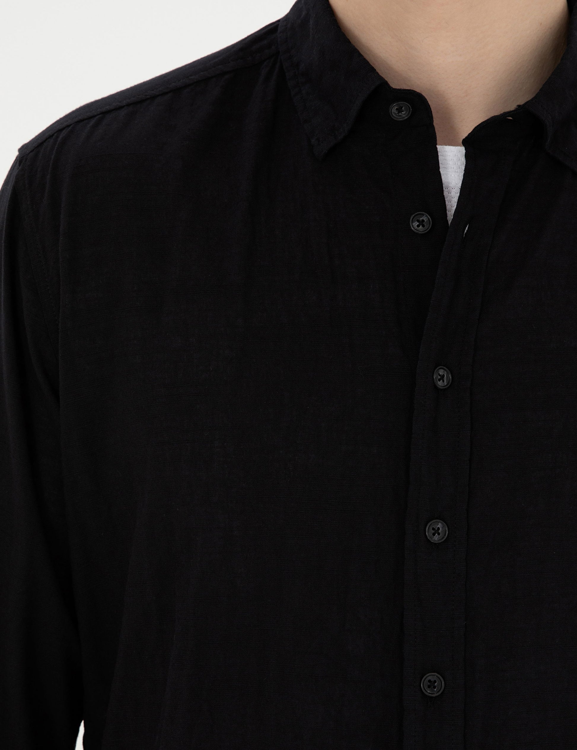 Black Regular Fit Long Sleeve Shirt