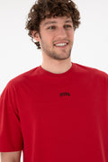 Men's Comfort Fit Crew Neck Red T-Shirt