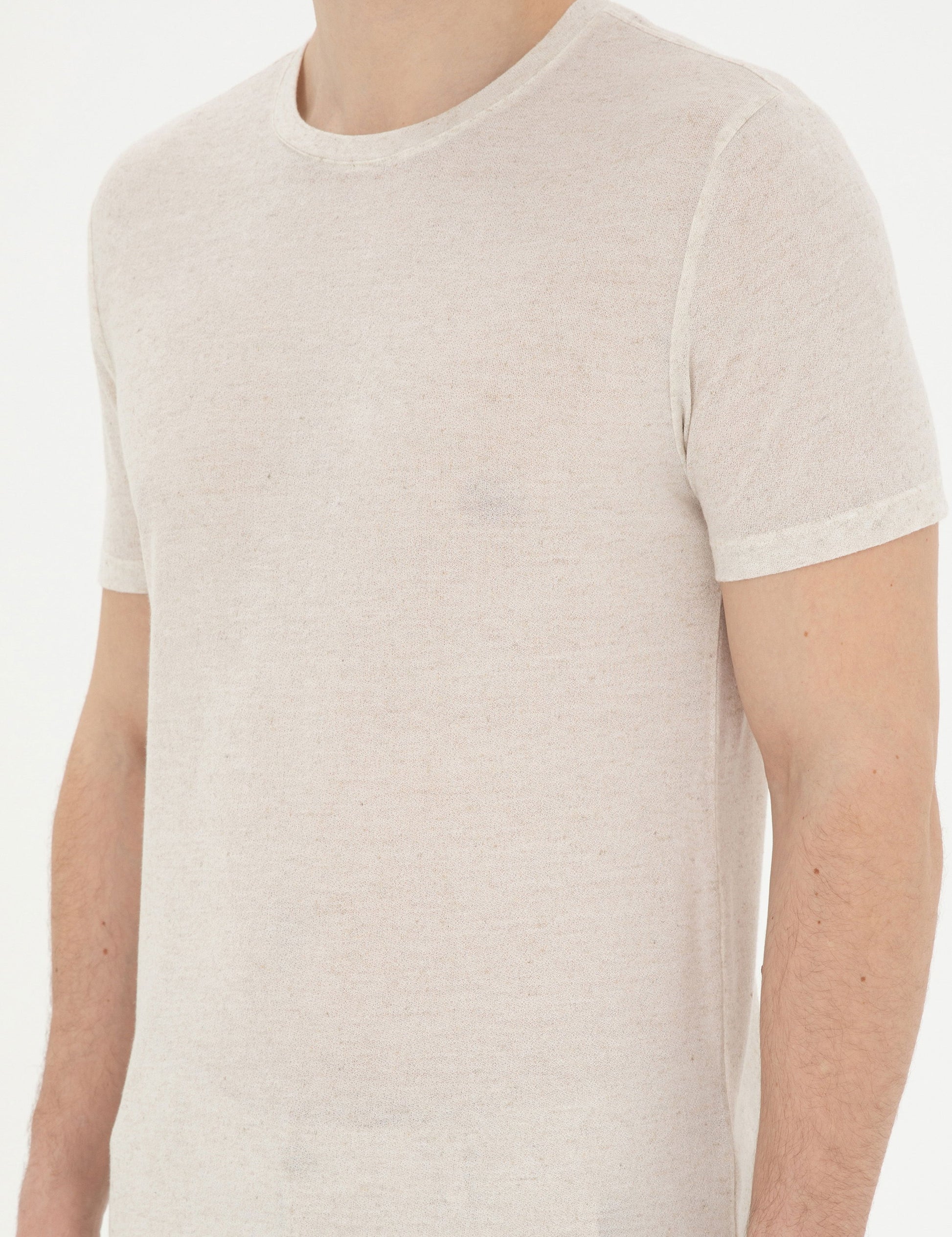 Beige Slim Fit Basic T-Shirt