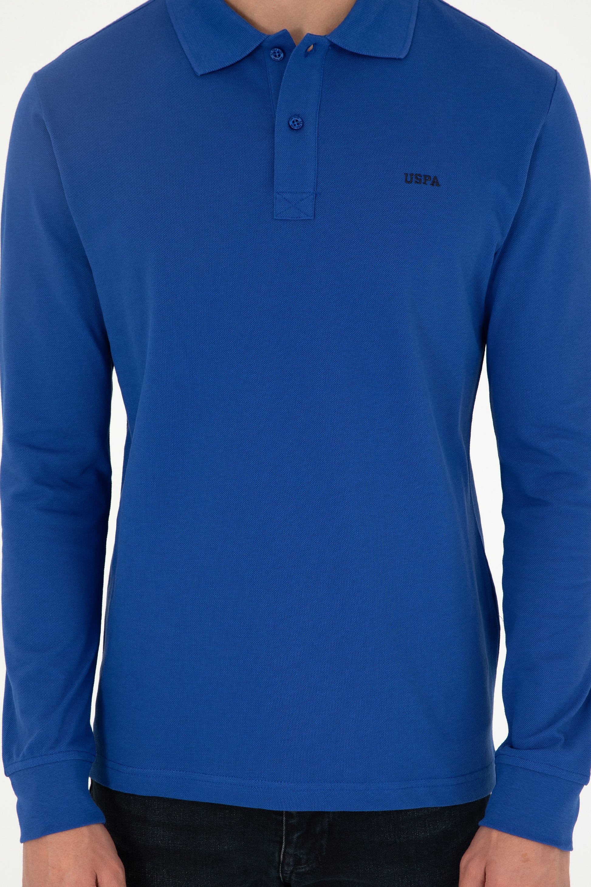 Men's Regular Fit Polo Neck Saks Basic Sweatshirt