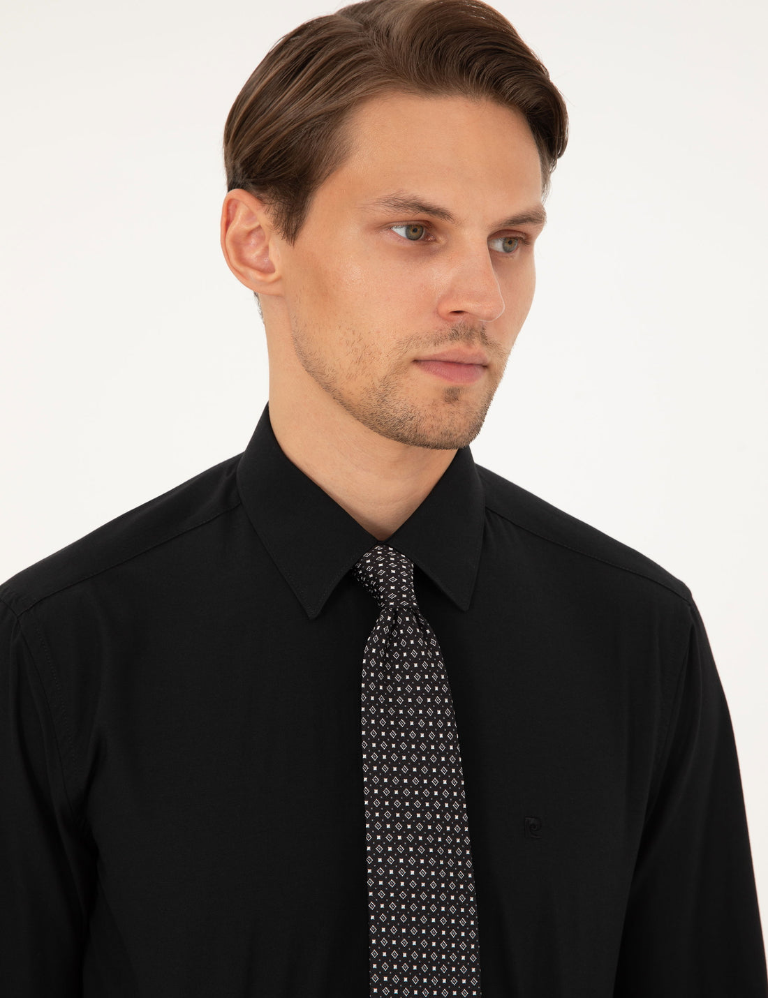 Black Regular Fit Long Sleeve Basic Shirt