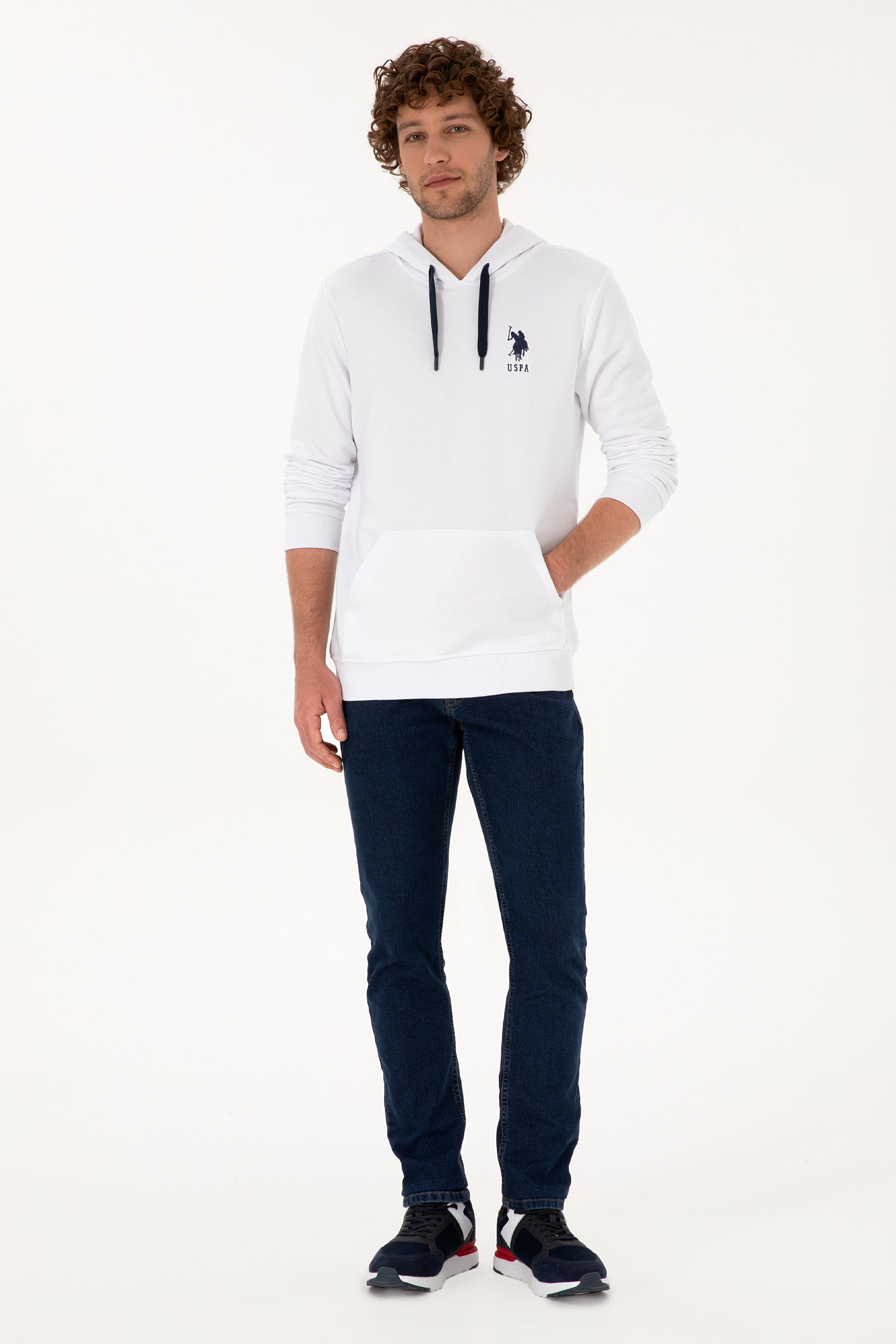 Men's White Basic Sweatshirt