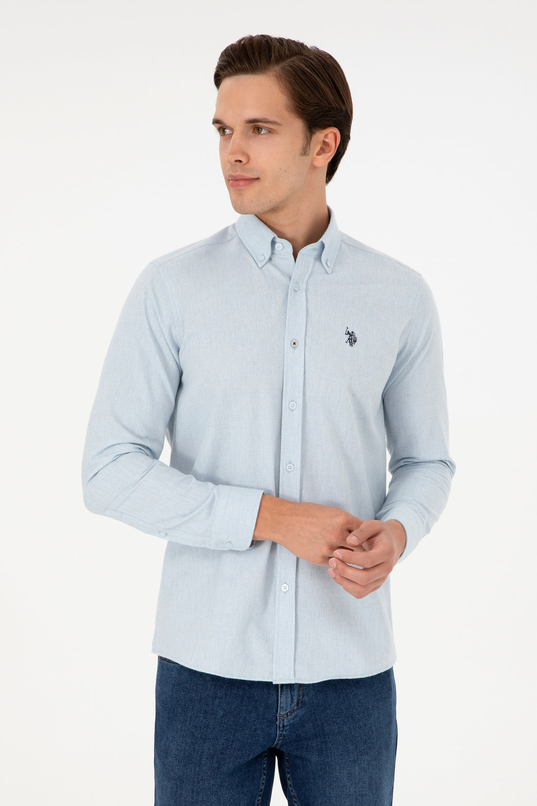 Men's Light Blue Long Sleeve Shirt