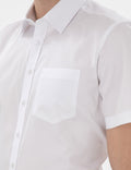 White Regular Fit Short Sleeve Basic Shirt with Pockets