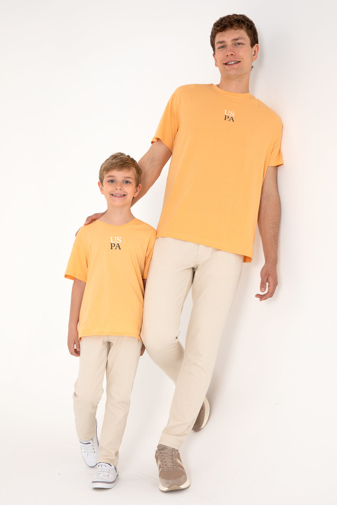 Men's Comfort Fit Crew Neck Orange T-Shirt