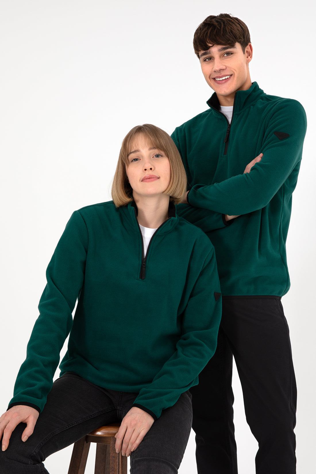 Men's Dark Green Basic Sweatshirt