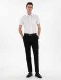 White Regular Fit Short Sleeve Basic Shirt with Pockets