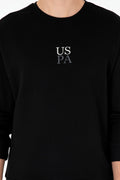 Men's Comfort Fit Crew Neck Black Basic Sweatshirt