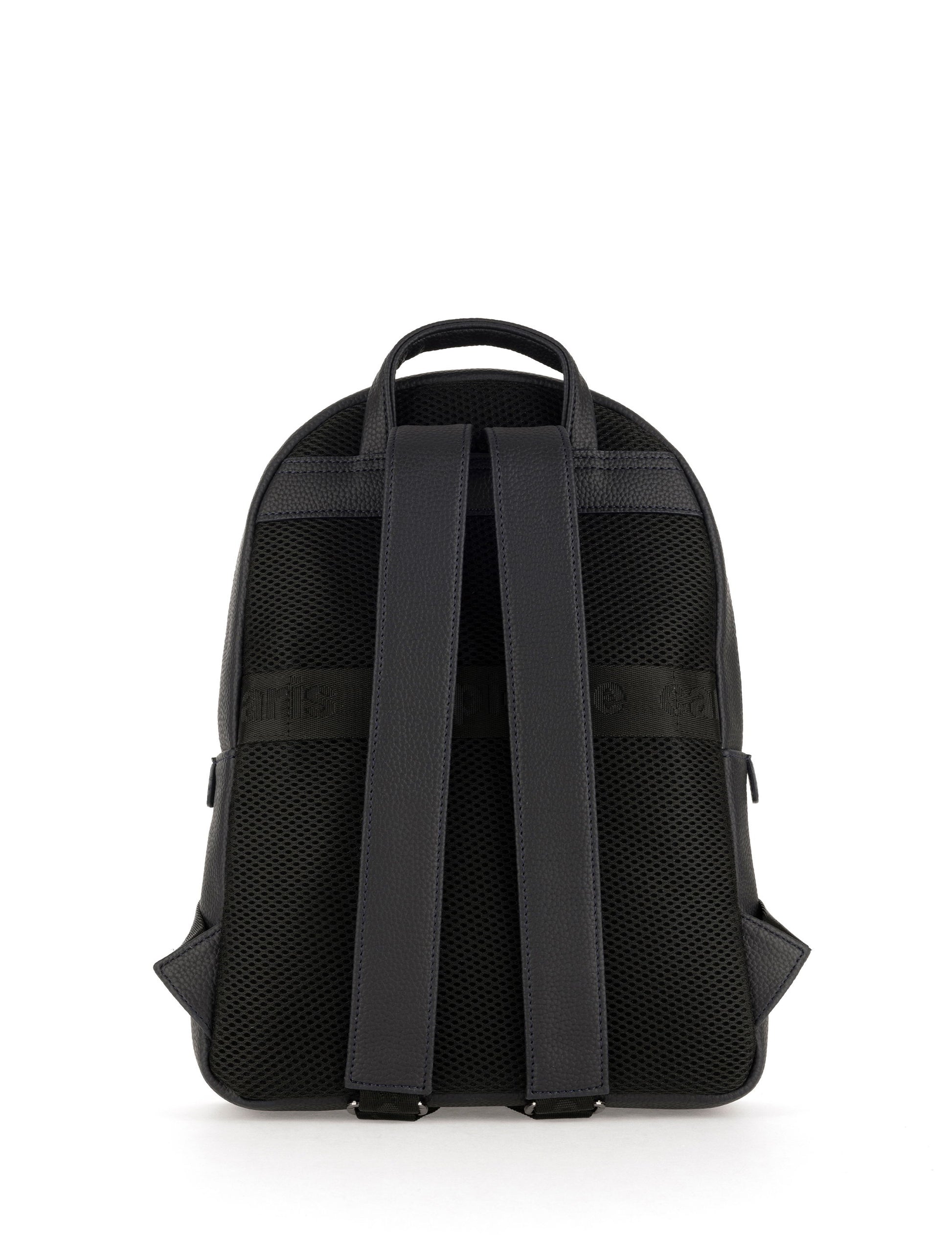 Men's Navy Blue Leather Backpack