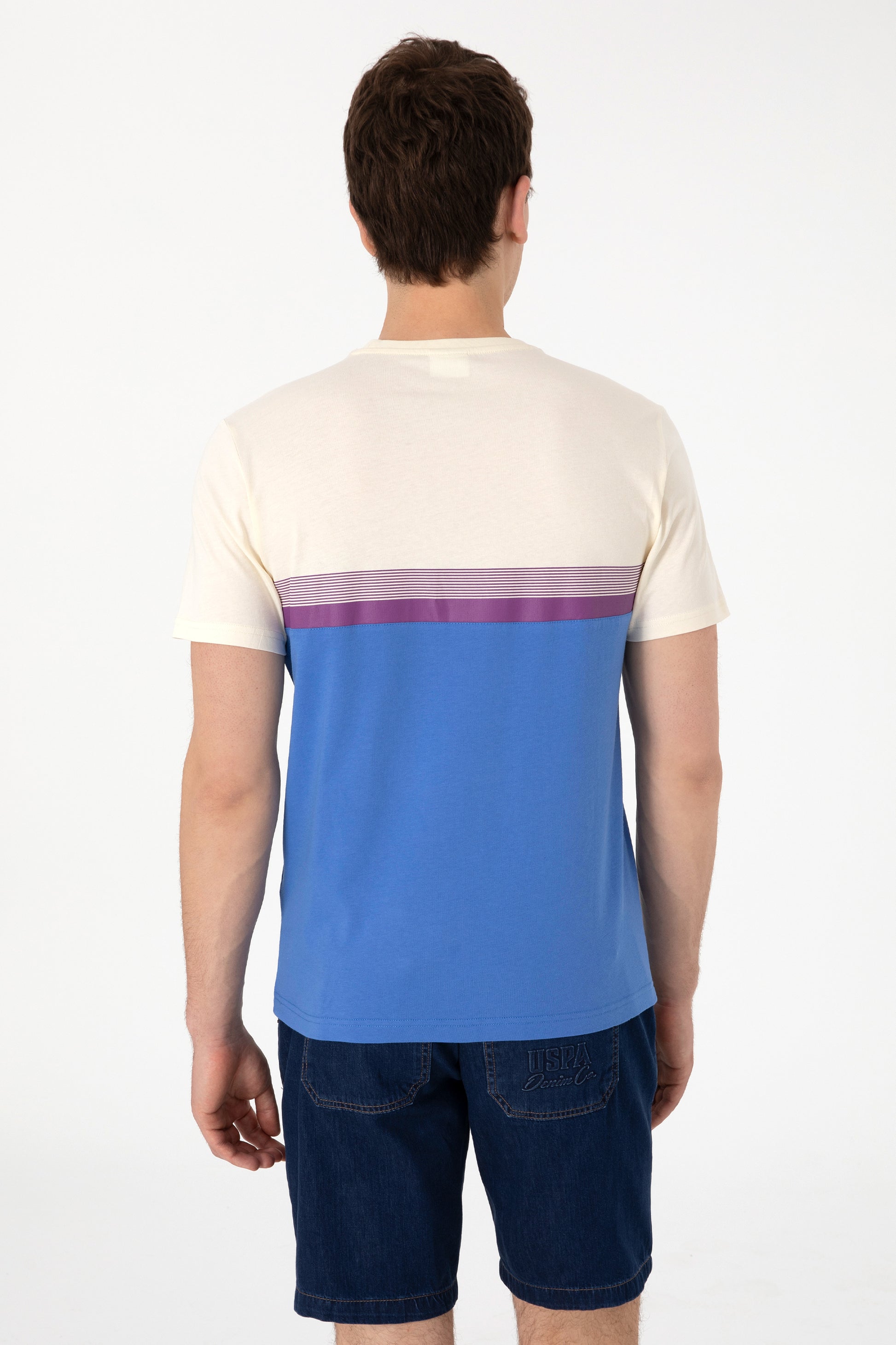 Men's Regular Fit Crew Neck Indigo T-Shirt
