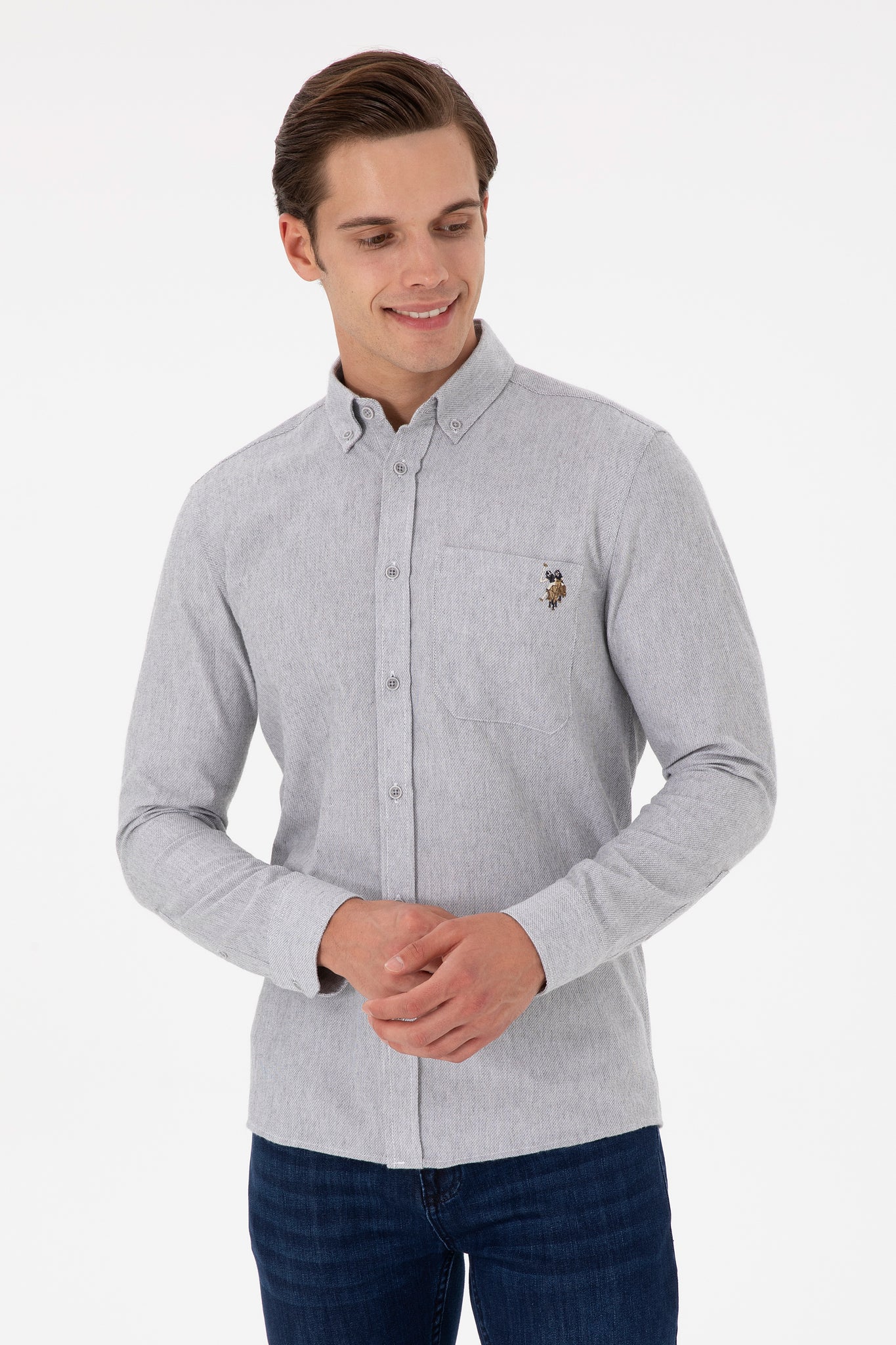 Men's Grey Long Sleeve Shirt