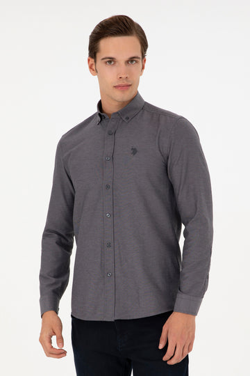 Men's Anthracite Long Sleeve Basic Shirt