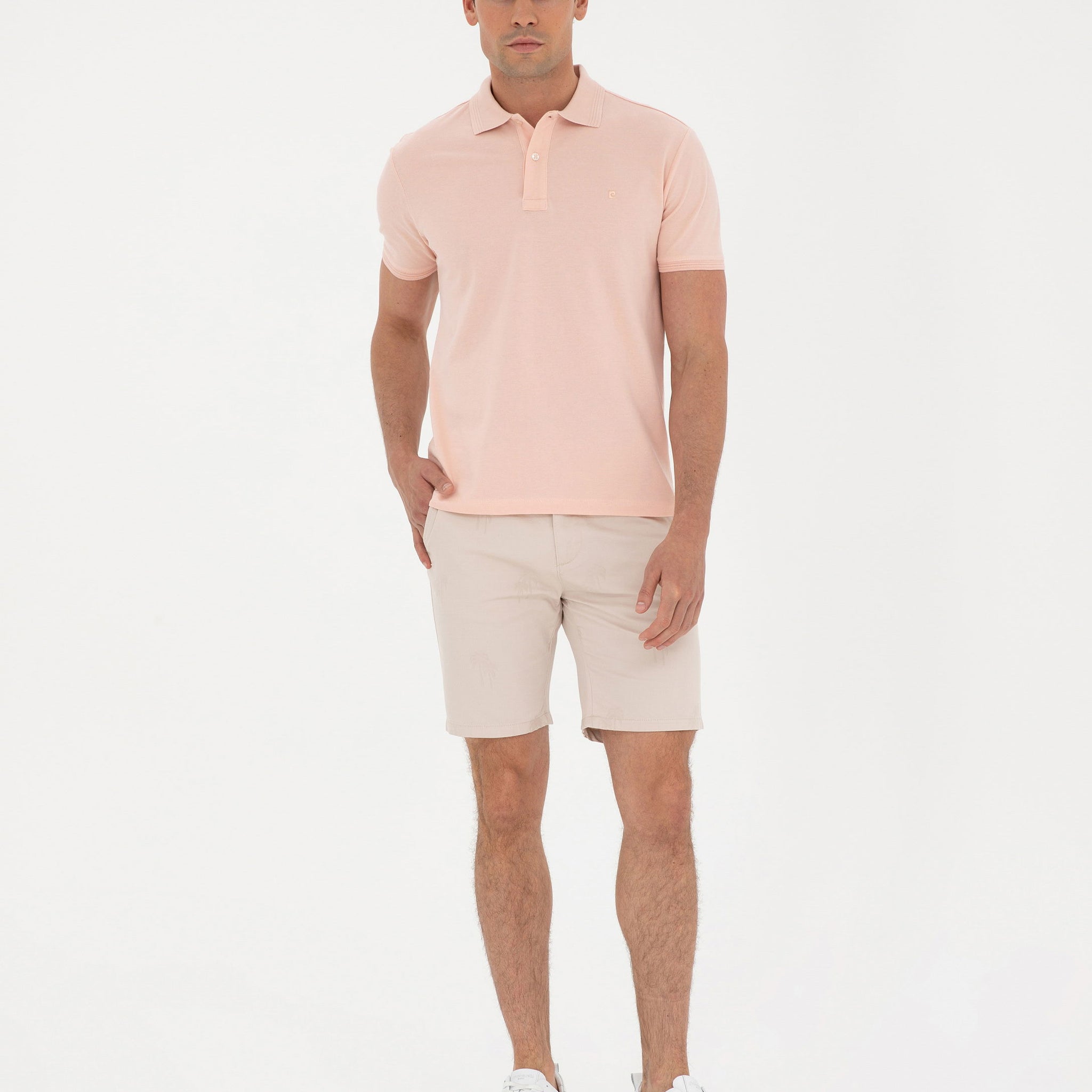 Beige Slim Fit Woven Shorts