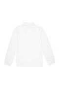 Boy's White Basic Polo Neck Sweatshirt
