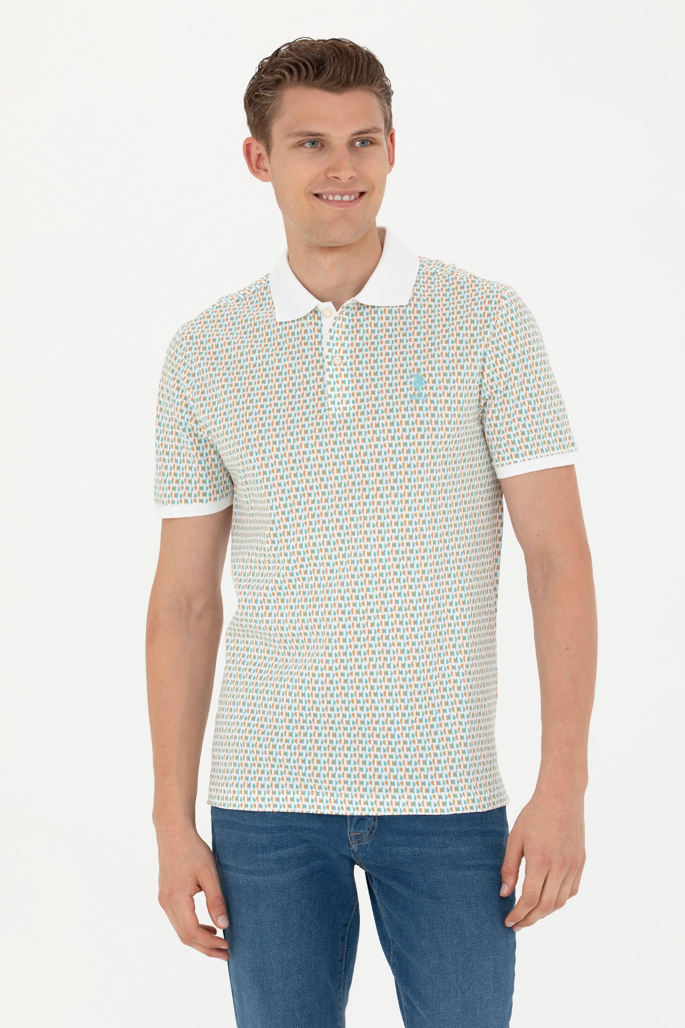 Men's Mint Polo Neck T-Shirt