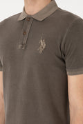 Men's Slim Fit Polo Neck Mink Wash Basic T-Shirt