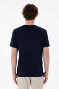 Men's Regular Fit Crew Neck Navy Basic T-Shirt