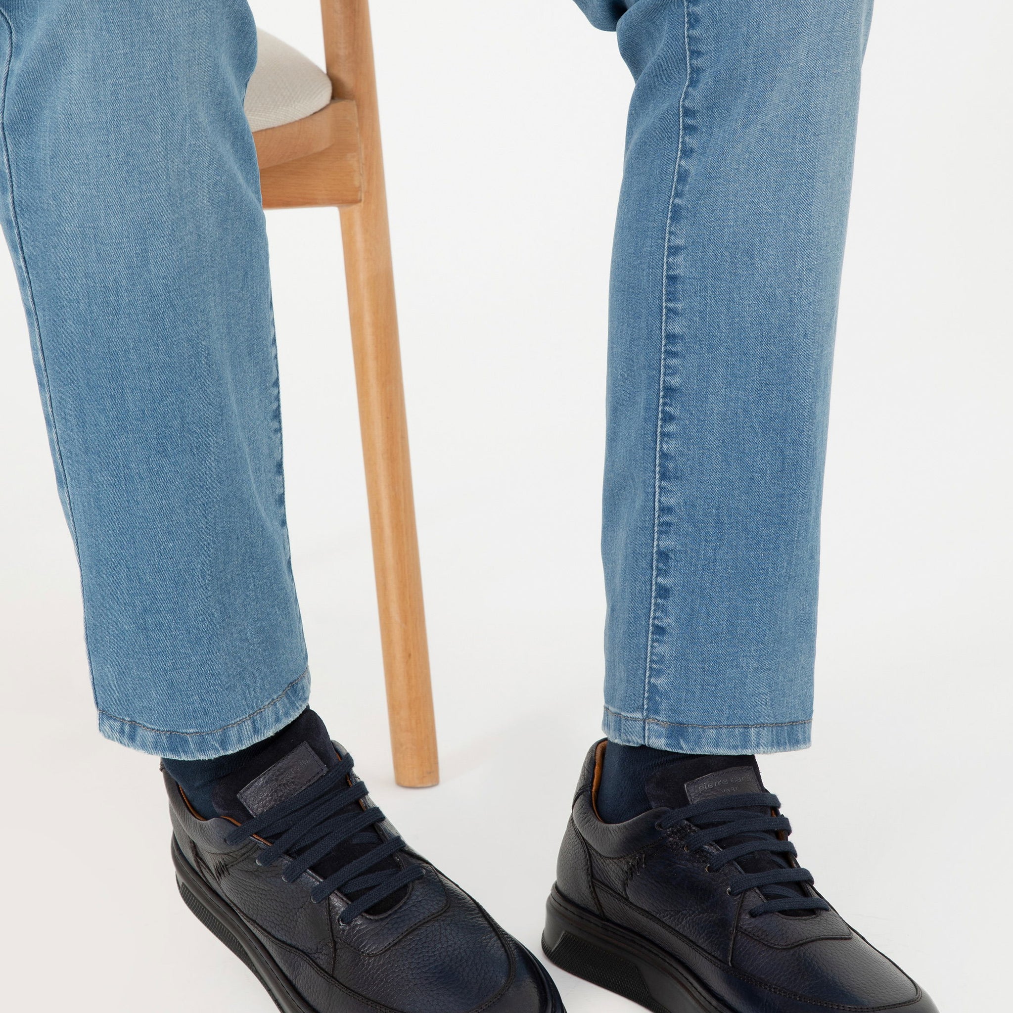 Navy Blue 100% Leather Casual Shoes