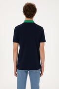 Men's Regular Fit Polo Neck Navy T-Shirt
