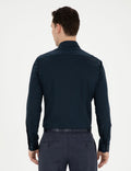 Navy Blue Ex. Slim Fit Long Sleeve Basic Shirt