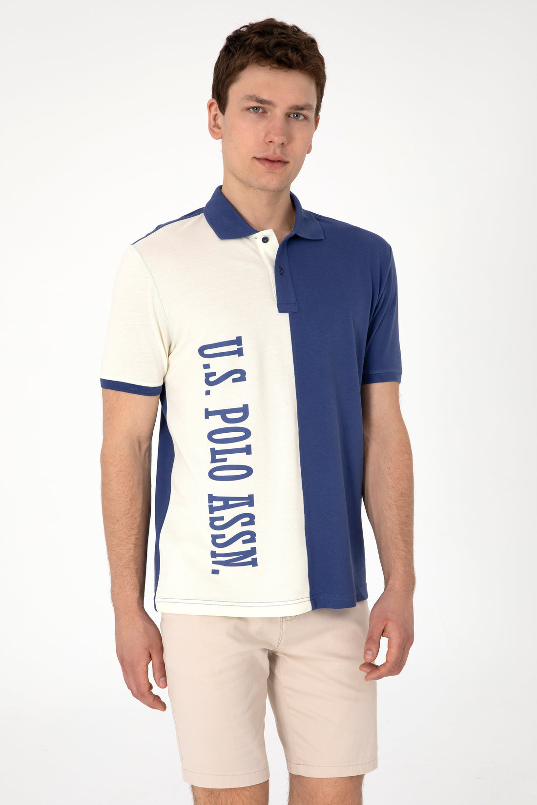 Men's Regular Fit Polo Neck Light Navy T-Shirt