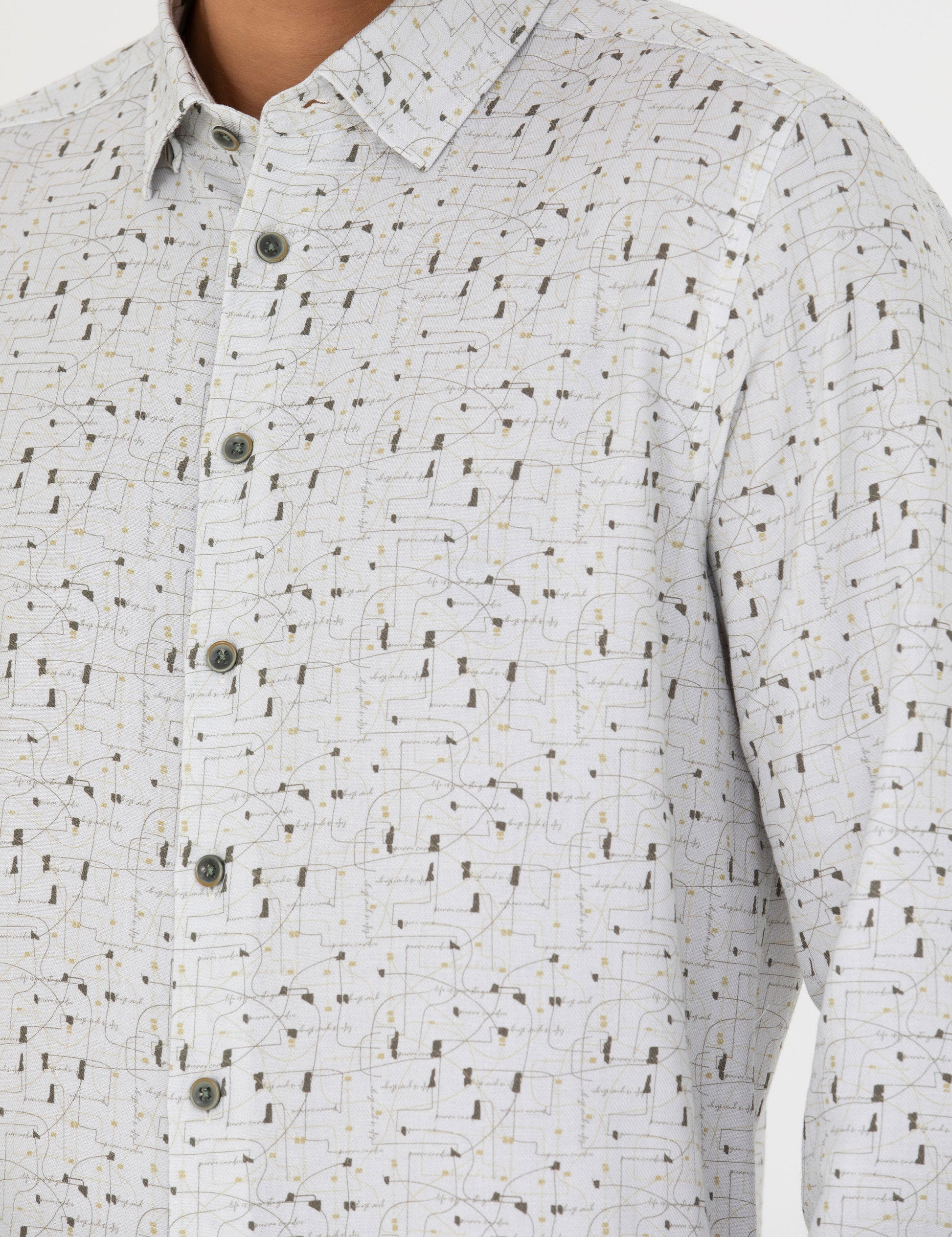 Grey Slim Fit Long Sleeve Shirt