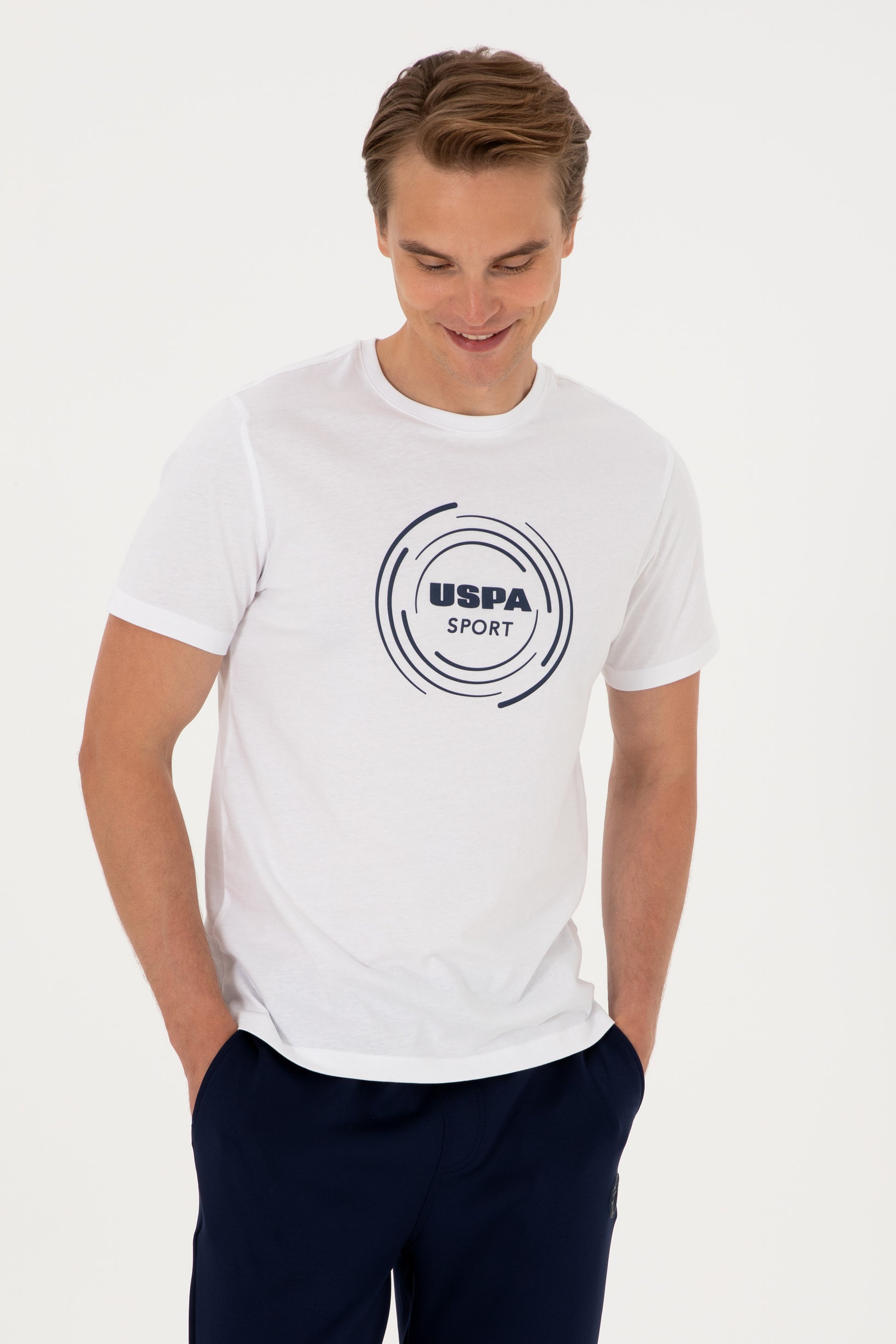 Men's Regular Fit Crew Neck White T-Shirt