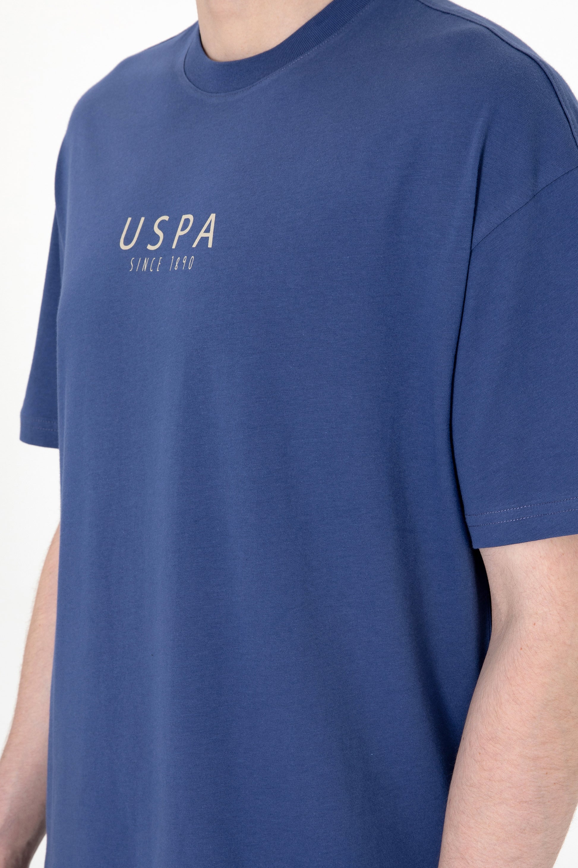Men's Oversize Fit Crew Neck Light Navy T-Shirt