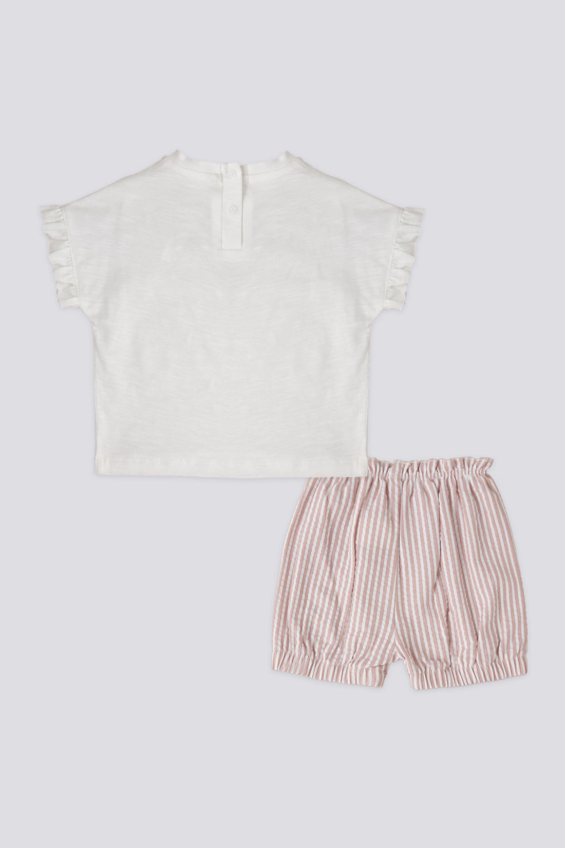 Baby Girl Striped 2-Piece Short Sleeve T-Shirt Set