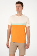 Men's Regular Fit Crew Neck Orange T-Shirt