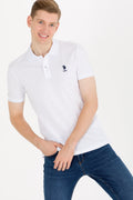 Men's White Basic Polo Neck T-Shirt