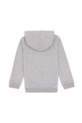 Girls' Light Grey Melange Zipper Basic Sweatshirt
