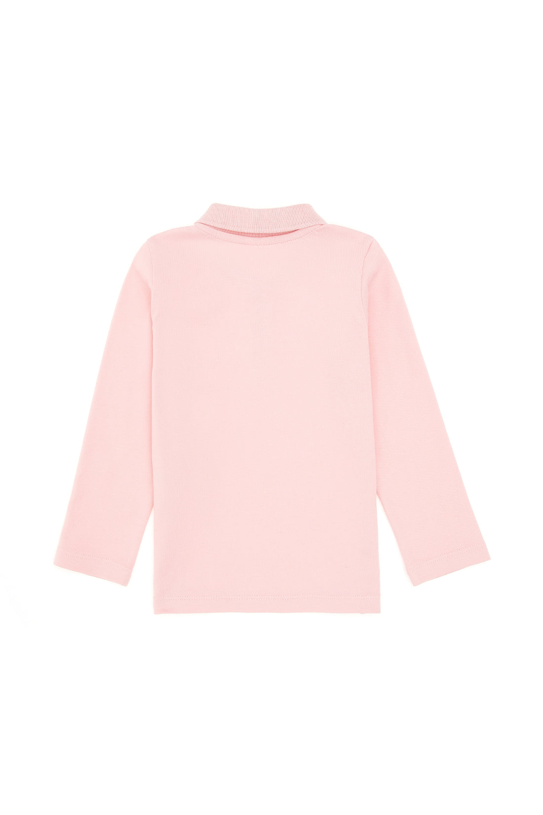 Baby Girl Powder Pink Polo Collar Sweatshirt