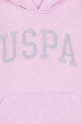 Girls' Pink Hooded Basic Sweatshirt