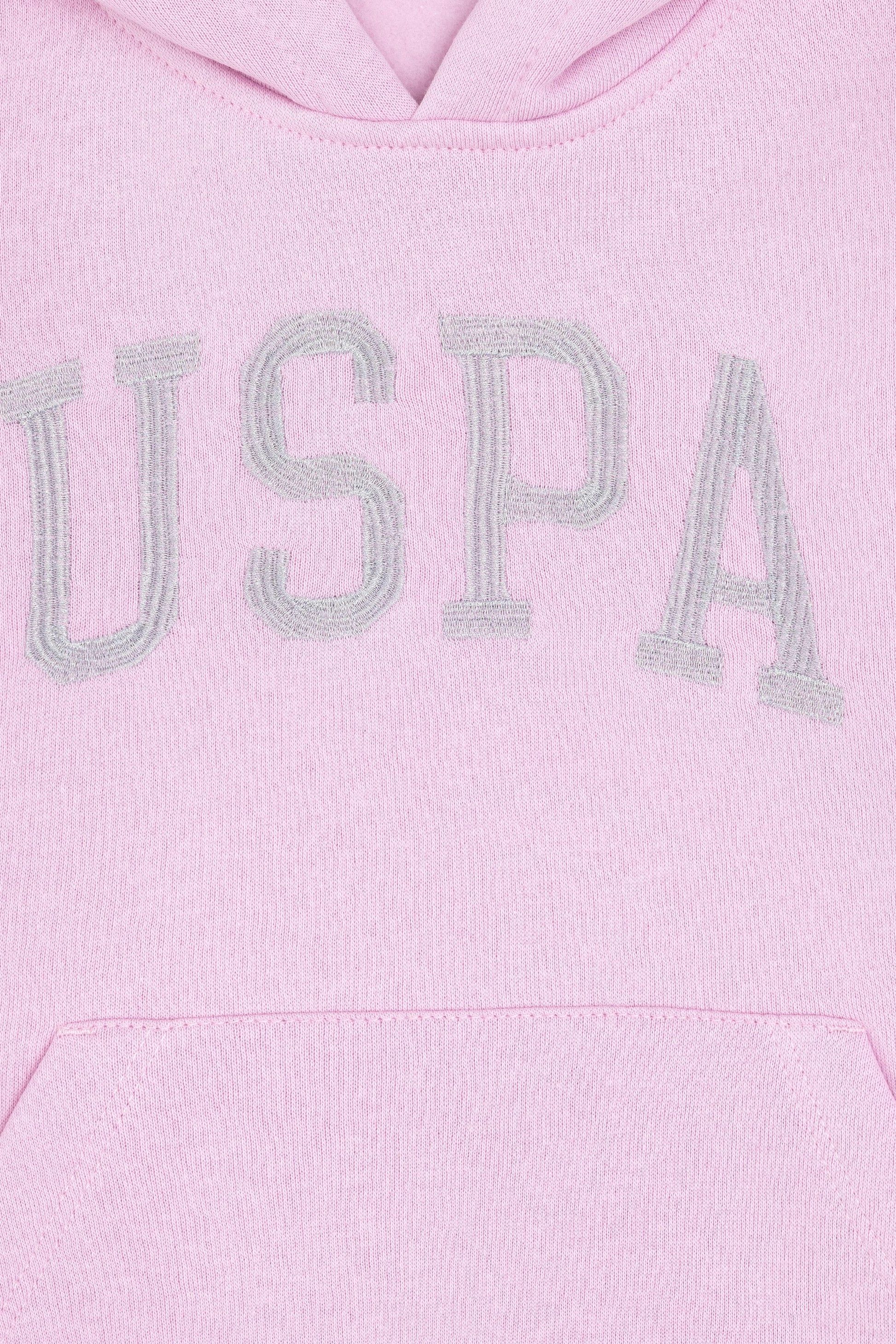 Girls' Pink Hooded Basic Sweatshirt