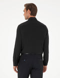Black Slim Fit Long Sleeve Basic Shirt