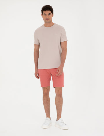 Pink Slim Fit Woven Shorts