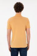 Men's Slim Fit Polo Neck Orange Basic T-Shirt