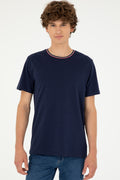 Men's Regular Fit Crew Neck Navy T-Shirt