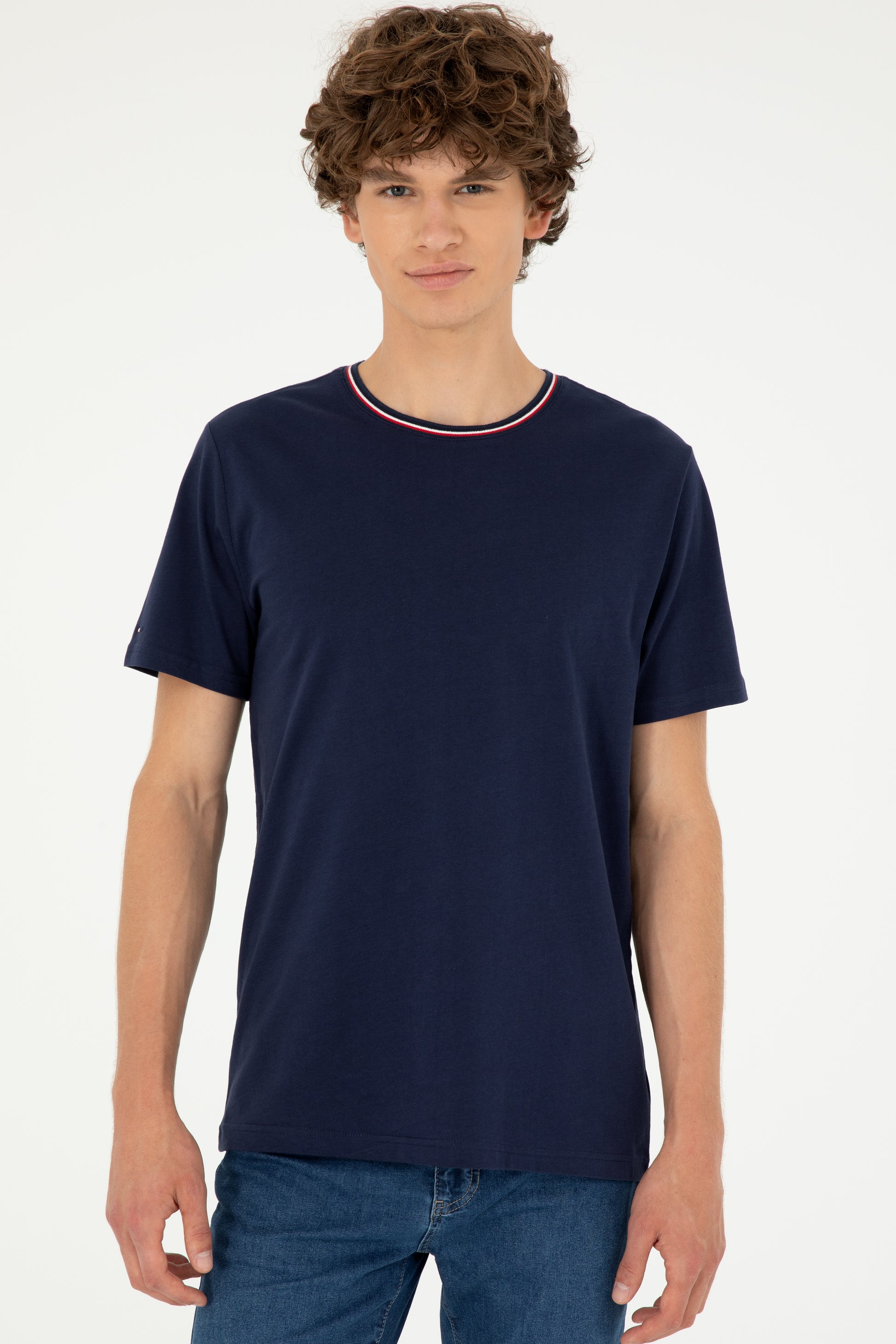 Men's Regular Fit Crew Neck Navy T-Shirt