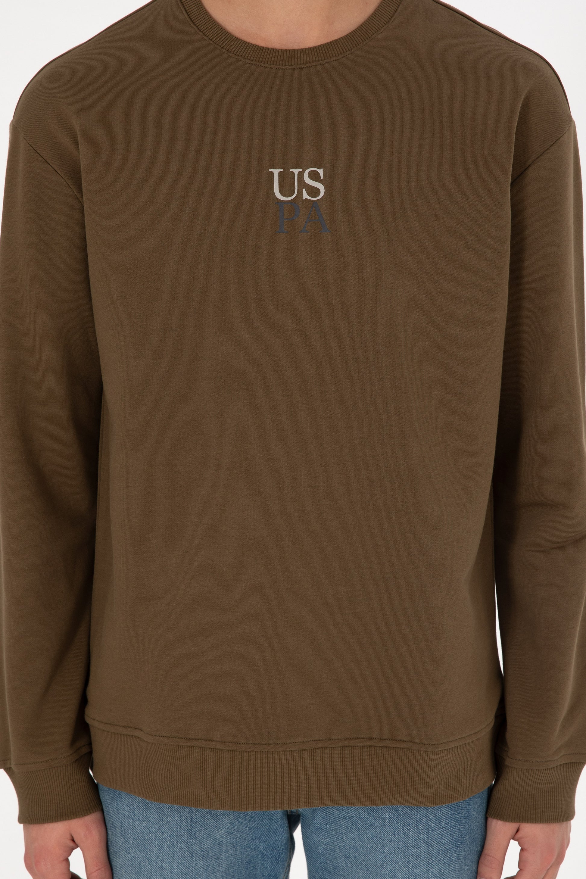 Men's Khaki Basic Sweatshirt