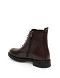Brown 100% Leather Rubber Sole Boots